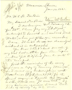 Letter from Charles Young to W. E. B. Du Bois