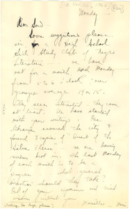 Letter from Ethel May Ray to W. E. B. Du Bois
