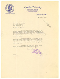 Letter from N. B. Young to W. E. B. Du Bois