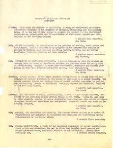 Sociology in Atlanta University, 1936-1937