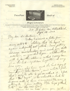 Letter from Kathryn M. Johnson to W. E. B. Du Bois