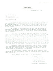 Letter from Ad Hoc Committee to Eliminate the House Un-American Activities Committee to W. E. B. Du Bois