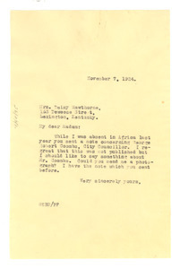 Letter from W. E. B. Du Bois to Daisy Hawthorne