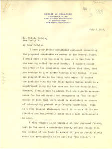 Letter from George W. Crawford to W. E. B. Du Bois