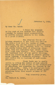 Letter from W. E. B. Du Bois to Gilbert N. Brink