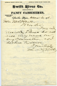 Letter from Edward Smith to Donald W. Howe