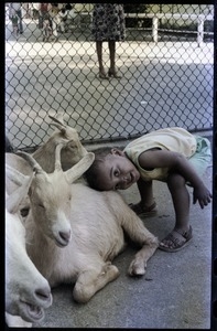 Zena Allen with goats