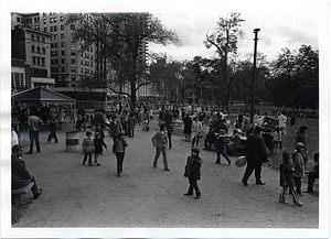 Adults and children at Playland playground, Boston Common