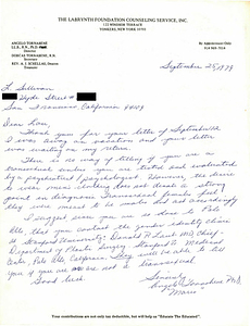 Correspondence Between Angelo Tornabene and Lou Sullivan (September 1979- September 1980)