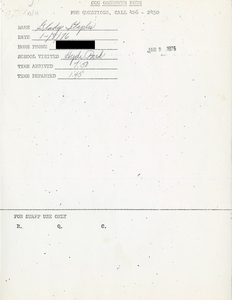 Citywide Coordinating Council daily monitoring report for Hyde Park High School by Gladys Staples, 1976 January 8
