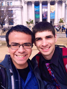 Manuel and I in front of the Smithsonian