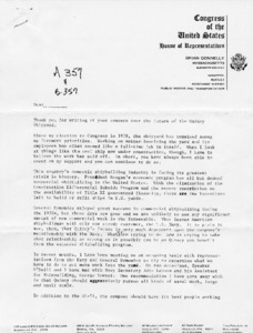 Form letter regarding the future of the Quincy Shipyard