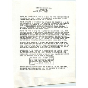 Citywide Educational Coalition, annual meeting minutes, May 22, 1974.