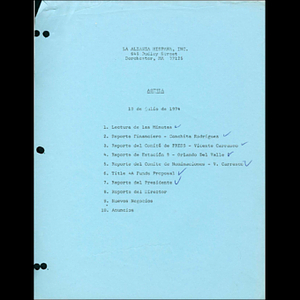 Meeting materials for July 10, 1974.