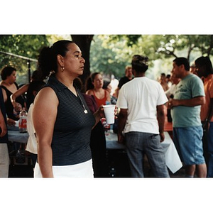 Portrait of a woman in profile at Festival Betances.