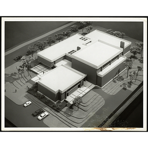 Architectural model (aerial front view) of the Roxbury Boy's Club produced by The Architects Collaborative, Inc