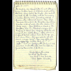 Minutes of Goldenaires meeting held June 10, 1982