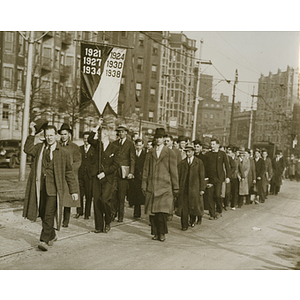 Procession on Huntington Avenue for Northeastern's 40th Anniversary and the dedication of Richards Hall