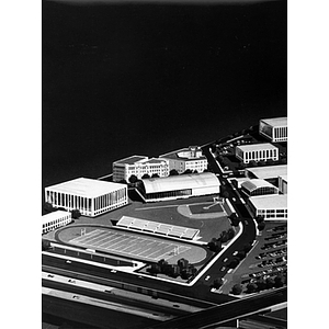 Architectural model of the Northeastern University Boston campus