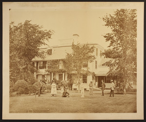 "Brookbank" lawn with croquet players