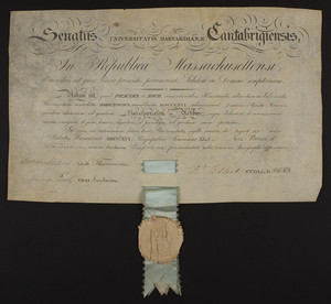Harvard University diploma, 1816
