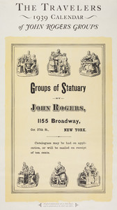 Travelers calendar of John Rogers groups, published by The Travelers, Hartford, Connecticut, 1939
