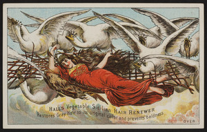 Trade cards for Hall's Vegetable Sicilian Hair Renewer, R.P. Hall & Co., Nashua, New Hampshire, undated