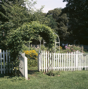 Dorothy's garden, looking through the gate, Codman House, Lincoln, Mass.