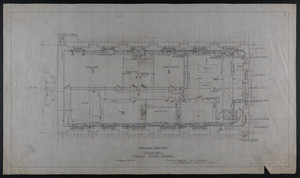 Set of floor plans and elevations of the Phillips Exeter Academy dining hall, Exeter, N.H., undated