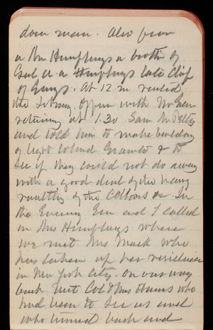 Thomas Lincoln Casey Notebook, September 1888-November 1888, 37, door man. Also from