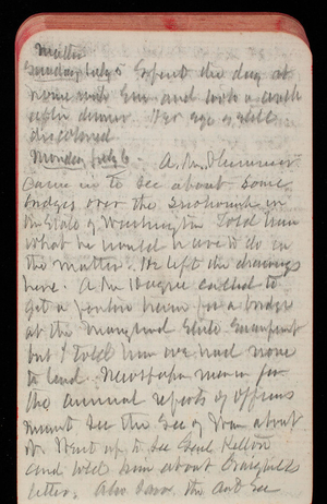 Thomas Lincoln Casey Notebook, May 1891-September 1891, 49, matter/Sunday July 5