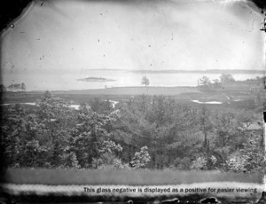 Unidentified view of trees, land and water