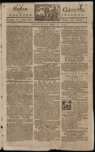 The Boston-Gazette, and Country Journal, 8 March 1773