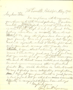 Letter from Benjamin Smith Lyman to Tokumatsu Nakajima