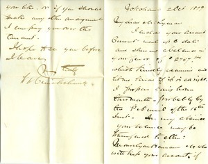 Letter from W. J. Cruickshank to Benjamin Smith Lyman