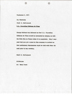 Memorandum from Mark H. McCormack to Jay Michaels