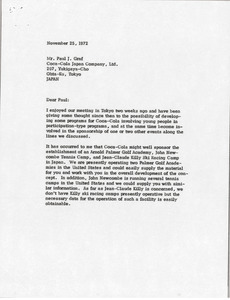 Letter from Mark H. McCormack to Paul J. Graf