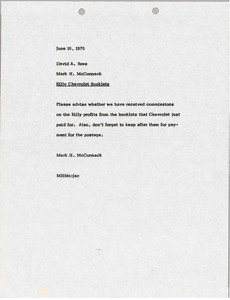 Memorandum from Mark H. McCormack to David A. Rees