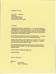 Letter from Mark H. McCormack to Fred C. Danneman