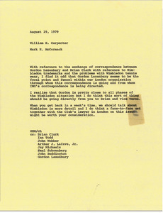 Memorandum from Mark H. McCormack to William H. Carpenter