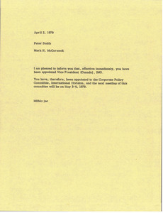 Memorandum from Mark H. McCormack to Peter Smith