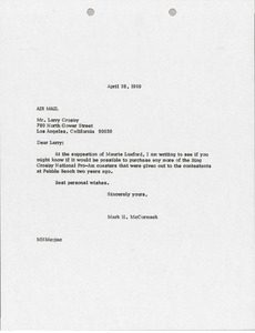 Letter from Mark H. McCormack to Larry Crosby