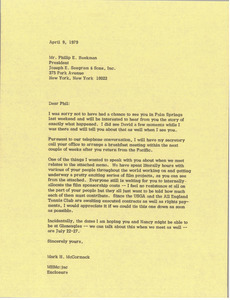 Letter from Mark H. McCormack to Philip E. Beekman