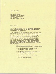 Letter from Mark H. McCormack to Paul Thayer