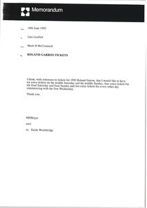 Memorandum from Mark H. McCormack to Lisa Leulliot