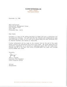 Letter from Christie Hefner to Mark H. McCormack