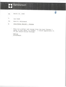 Memorandum from Mark H. McCormack to Ian Todd