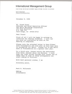 Letter from Mark H. McCormack to Frank Olson