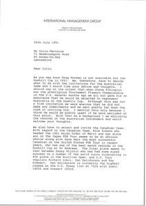 Letter from Mark H. McCormack to Sean Connery