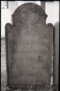 Gravestone for Elijah Wright (1799), Wethersfield Village Cemetery